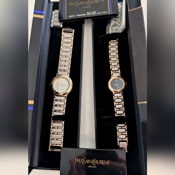 Yves Saint Laurent Accessories - Yves Saint Laurent Gold and Silver Watch‎ Set (His And Her)